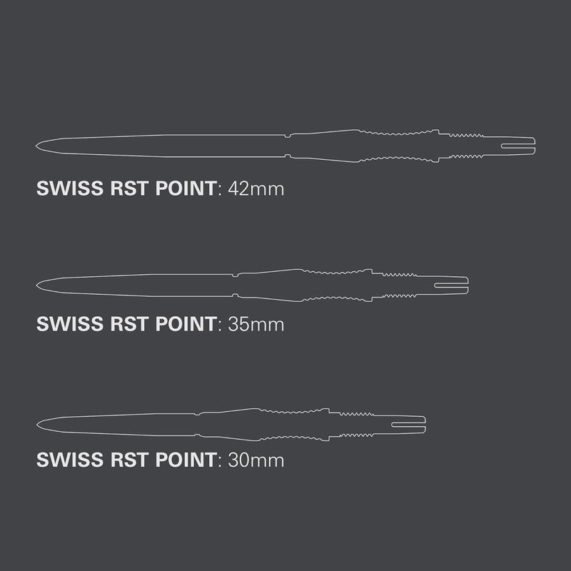 Target Darts نقاط دارت سويس بوينت ستورم، RST (طقم 3 قطع من النصائح) 30MM/35MM/42MM – ذهبية/فضية/سوداء | تغيير نقاط الدارت، نقاط سويس ستورم، ملحقات دارت احترافية - Image 3